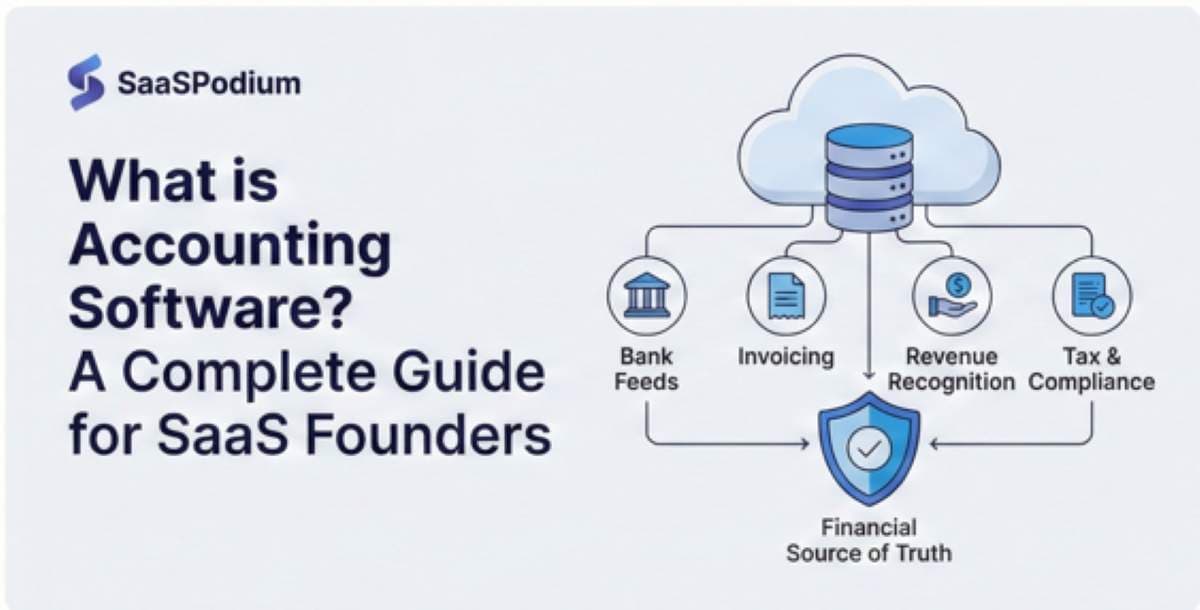 Diagram illustrating cloud accounting software architecture connecting bank feeds, invoicing, and revenue recognition to create a financial source of truth for SaaS founders Diagram illustrating cloud accounting software architecture connecting bank feeds, invoicing, and revenue recognition to create a financial source of truth for SaaS founders